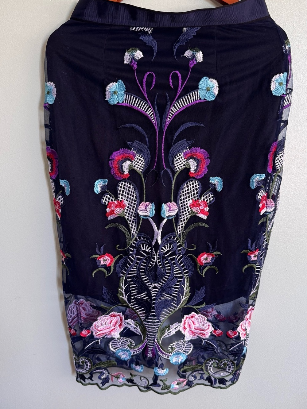 River Island Blue Skirt with Branded Waist Label